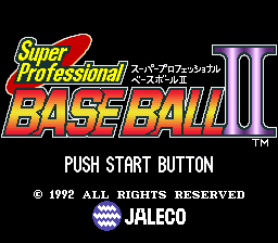 Super Professional Baseball II (Japan) Title Screen